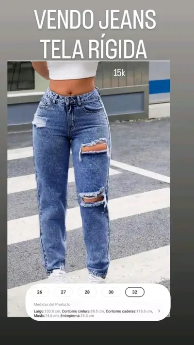 Jeans rígidos desgastados - miniatura 1