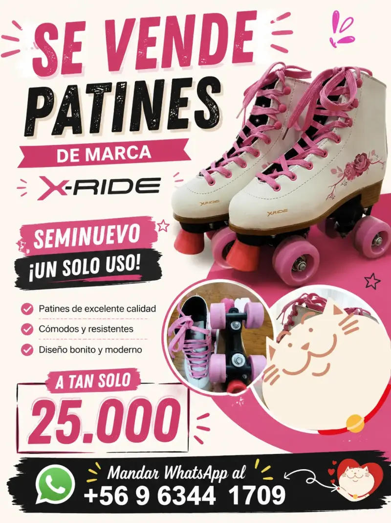 Patines de cuatro ruedas rosa talla 36 - 5