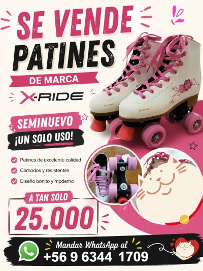 Patines de cuatro ruedas rosa talla 36 - miniatura 5