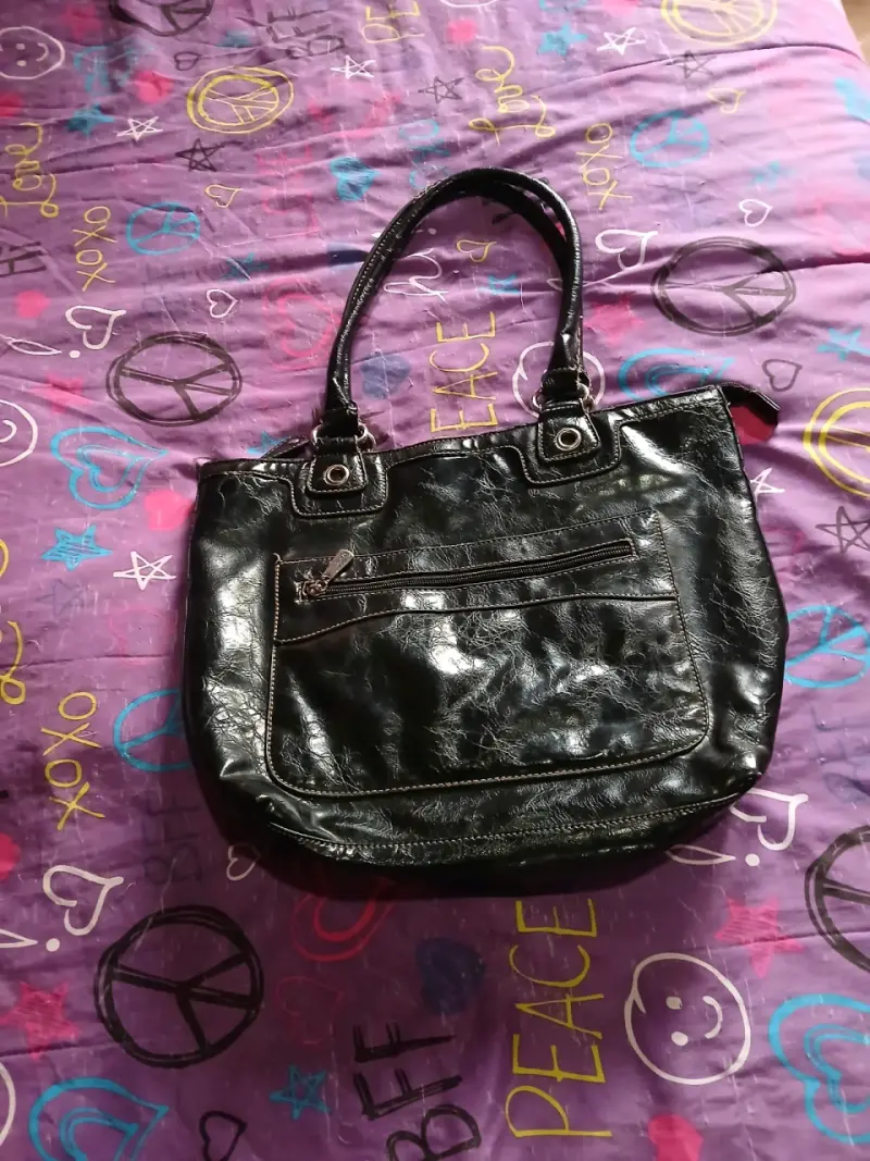 Cartera negra de cuero - 2