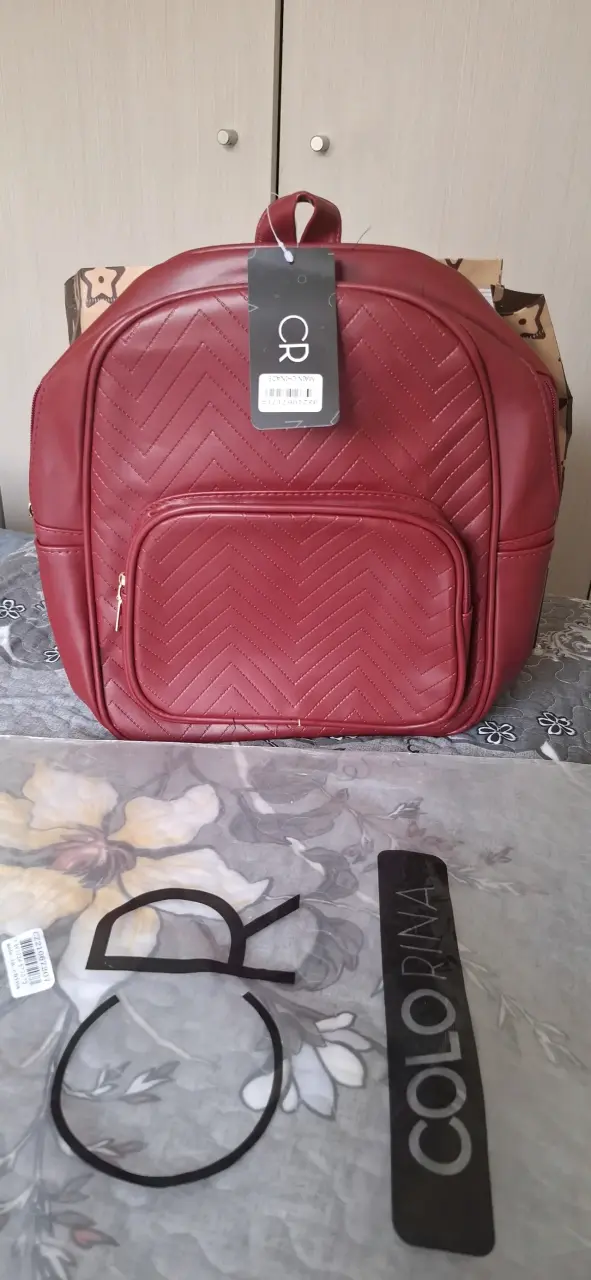 Mochila roja  nueva sintética - 2
