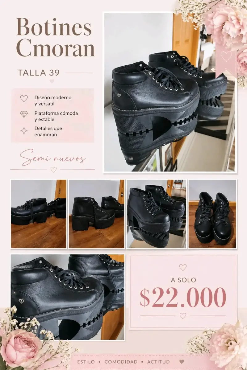 Botines negros plataforma talla 39 - 1