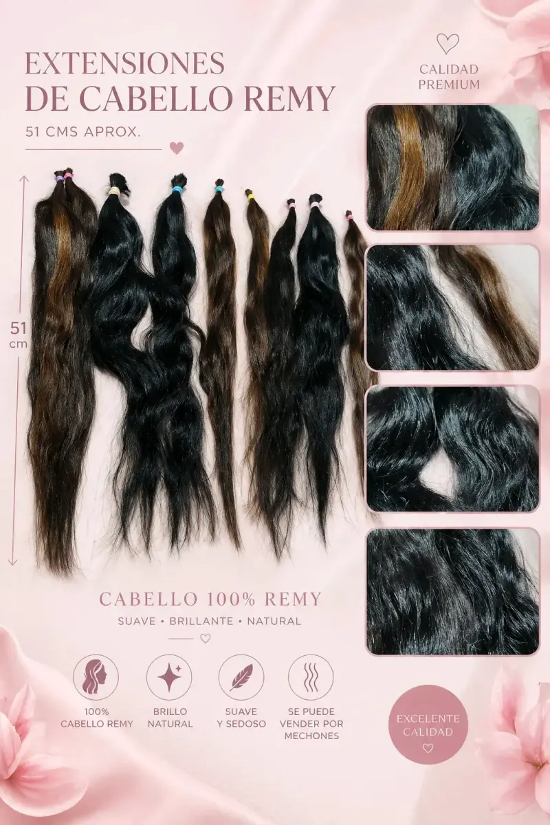 Extensiones de cabello Remy 51 cm - 1