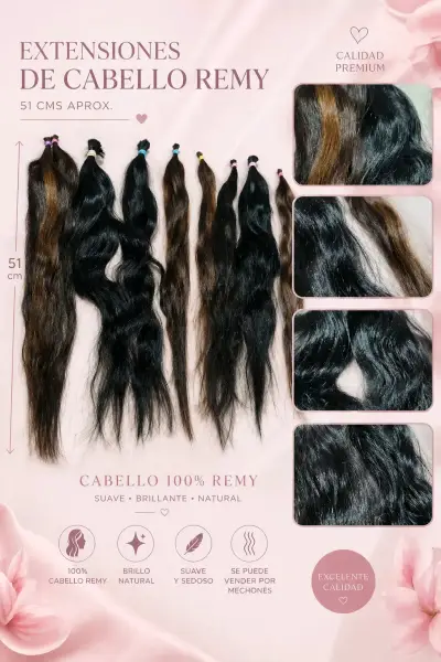 Extensiones de cabello Remy 51 cm - miniatura 1