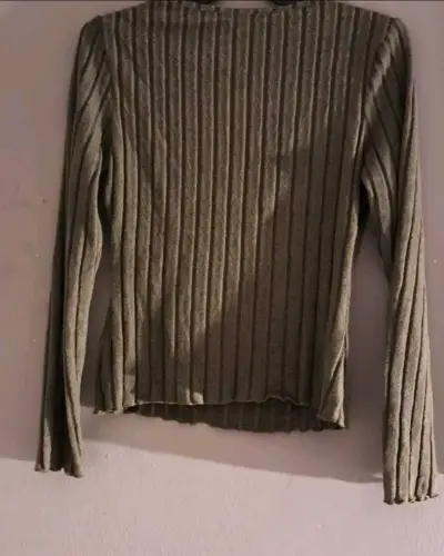 Polera manga larga de canalé verde - miniatura 2