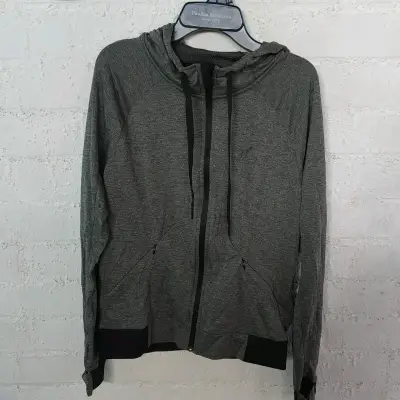 Polerón gris con capucha y cierre adidas - miniatura 1