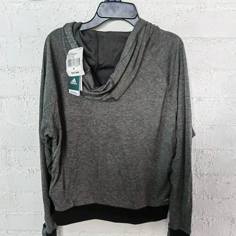 Polerón gris con capucha y cierre adidas - 2
