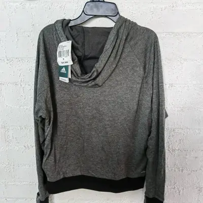 Polerón gris con capucha y cierre adidas - miniatura 2