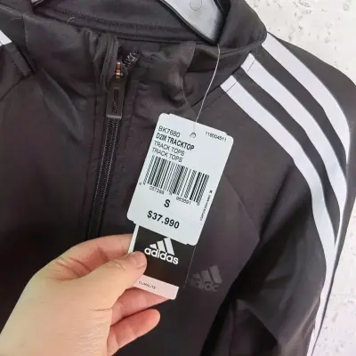 Poleron deportivo negra Adidas - miniatura 3