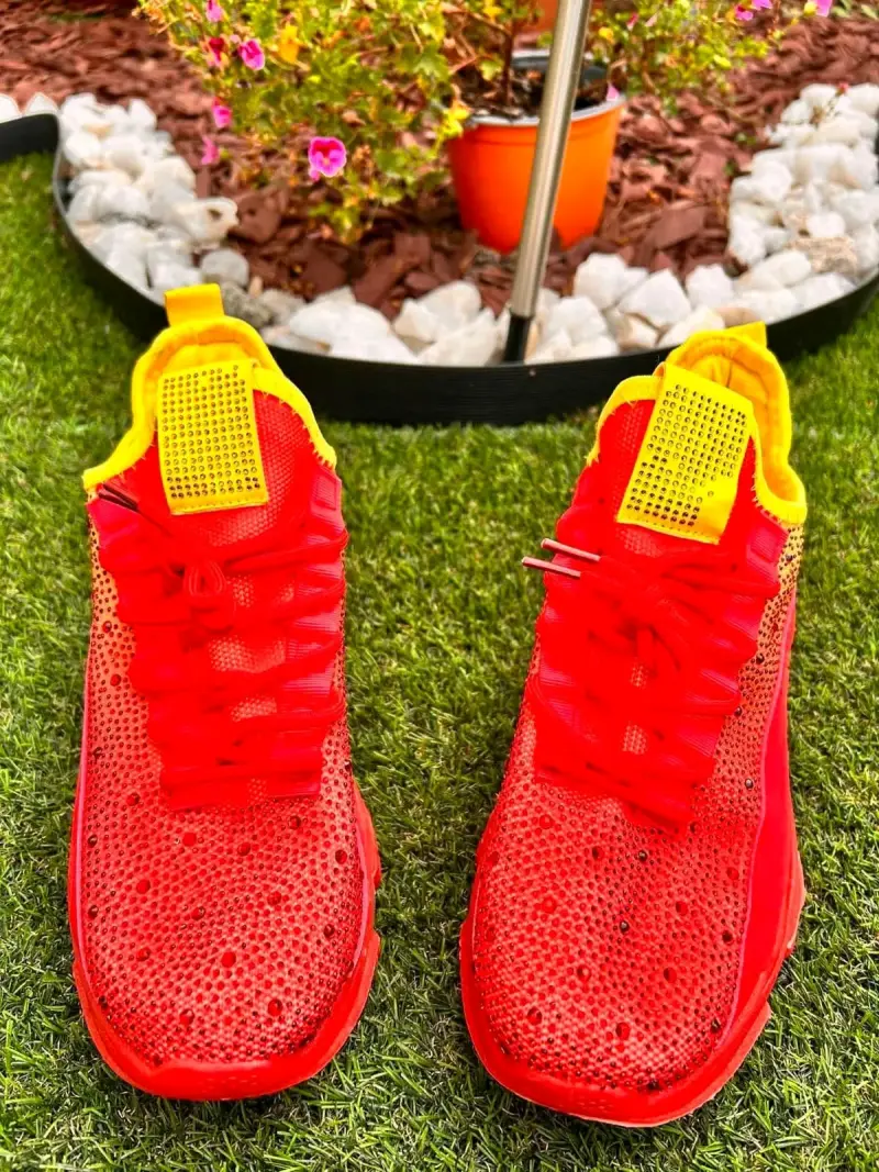Zapatillas Yo Ki rojas con lentejuelas - 3