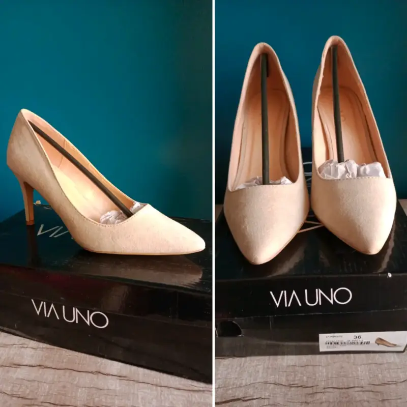 Zapatos de tacón beige Via Uno
