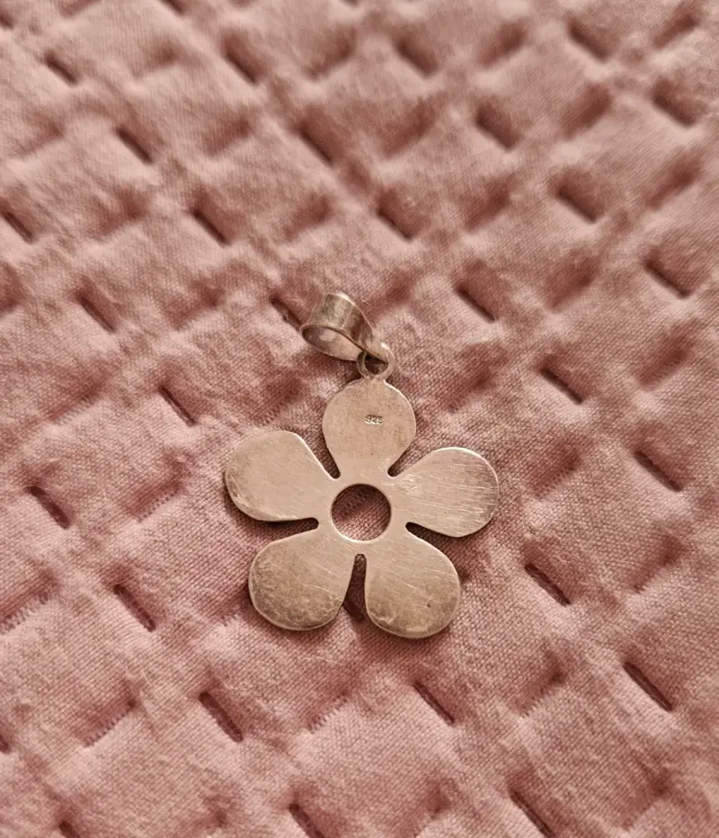 Colgante de flor plata - 2