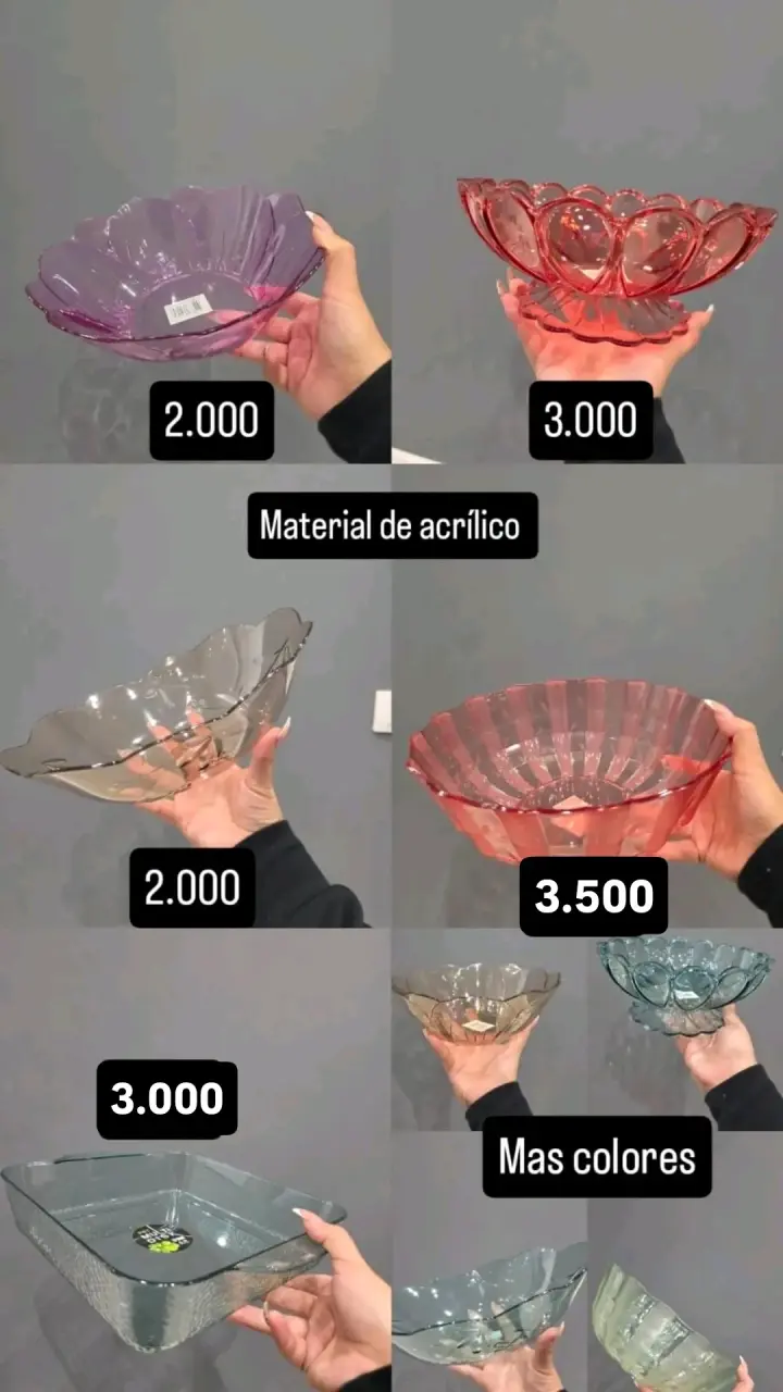 Fuentes de acrílico coloridas