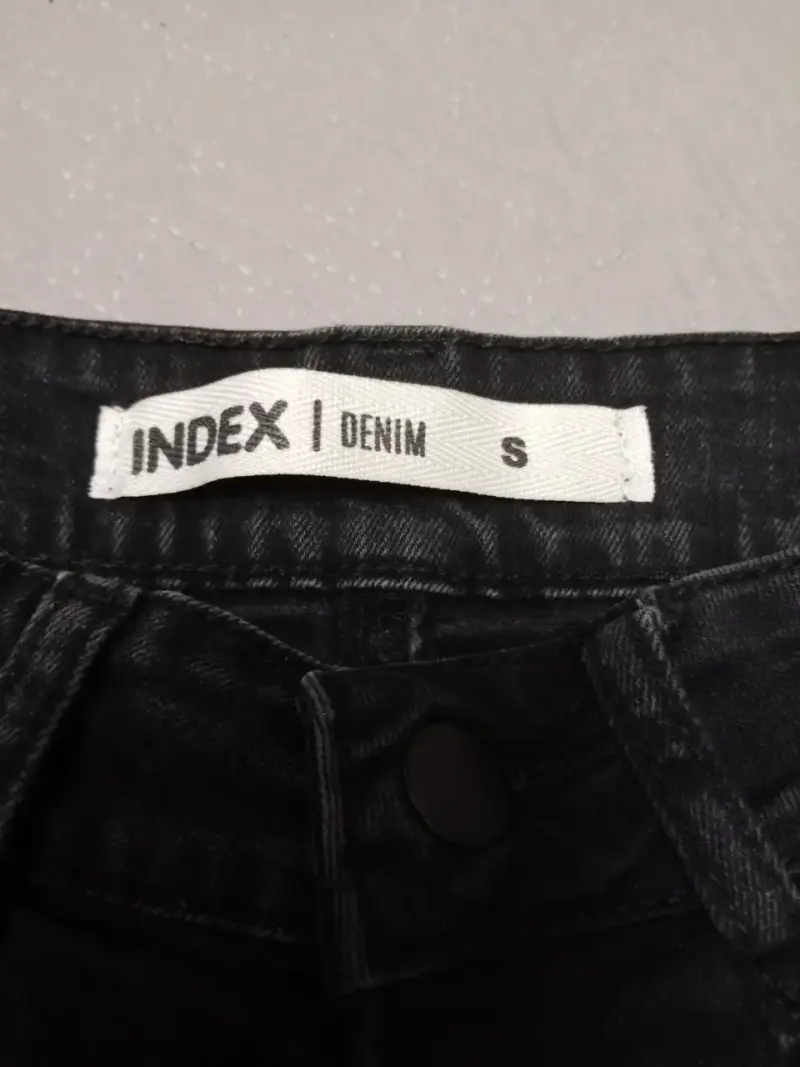 Falda denim negra desgastada - 2