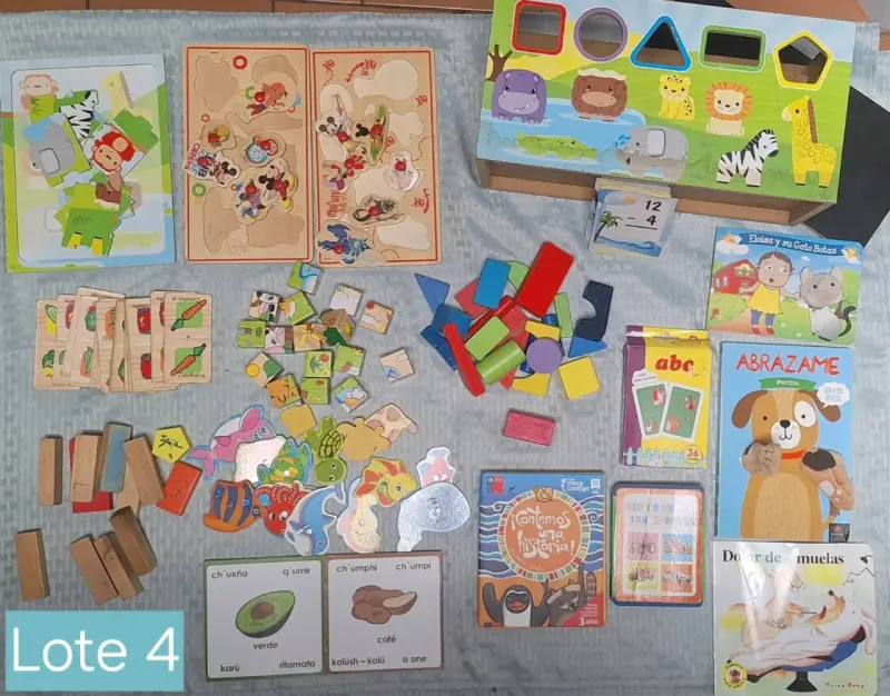 Lote de libros y juegos para niños