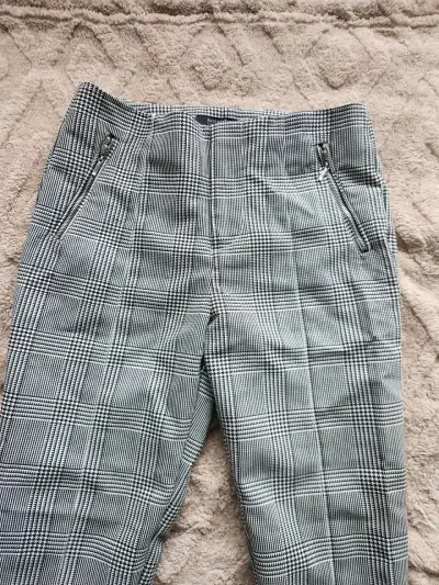 Pantalón a cuadros con cierre - miniatura 1