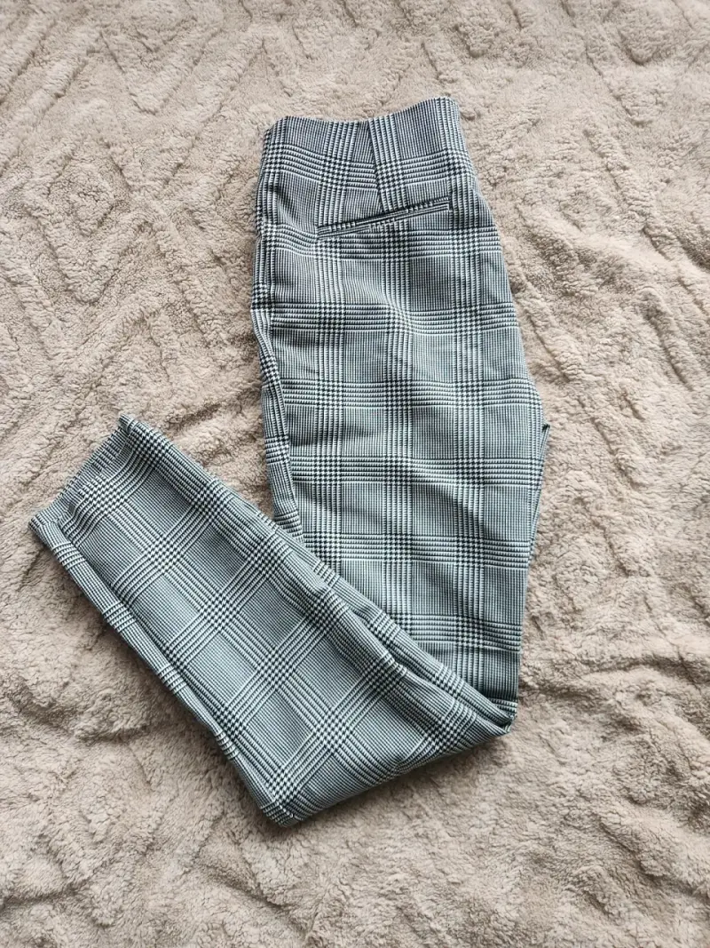 Pantalón a cuadros con cierre - 2