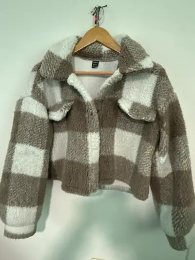 Chaqueta de teddy a cuadros - miniatura 1