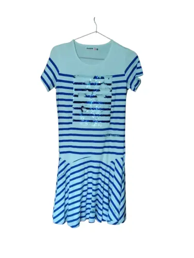 Vestido a rayas azul Desigual talla 13 - miniatura 1