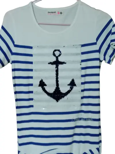 Vestido a rayas azul Desigual talla 13 - miniatura 3