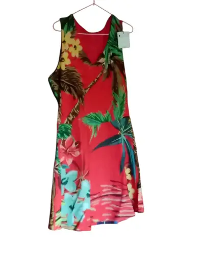 Vestido estampado tropical rojo Desigual - miniatura 3