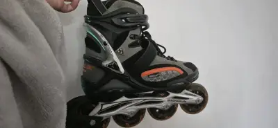Patines en línea Powerslide gris y naranja - miniatura 3