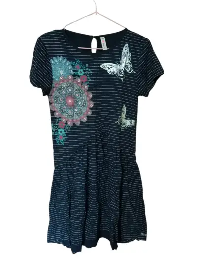 Vestido azul diseño floral marca Desigual - miniatura 1