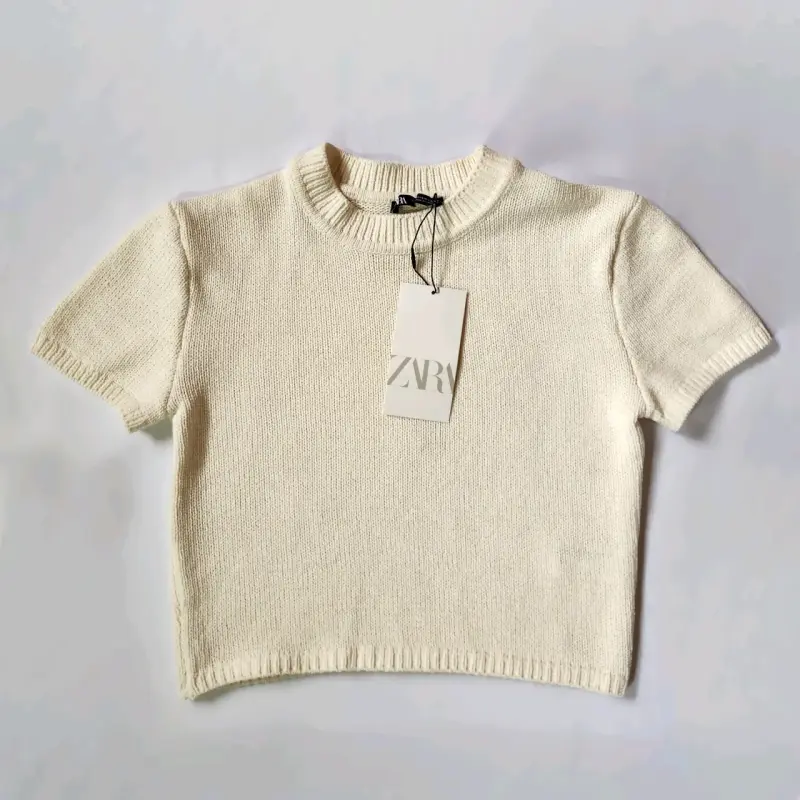 Polera blanca de punto Zara Retorno - 1