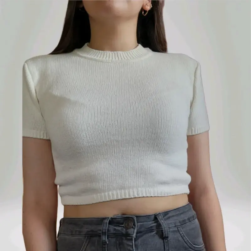 Polera blanca de punto Zara Retorno - 4