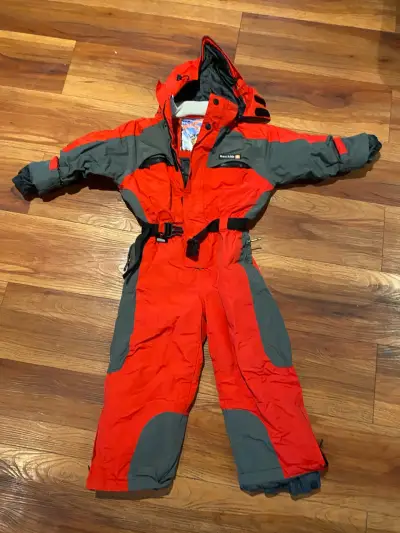 Mono de nieve infantil rojo y gris - miniatura 1
