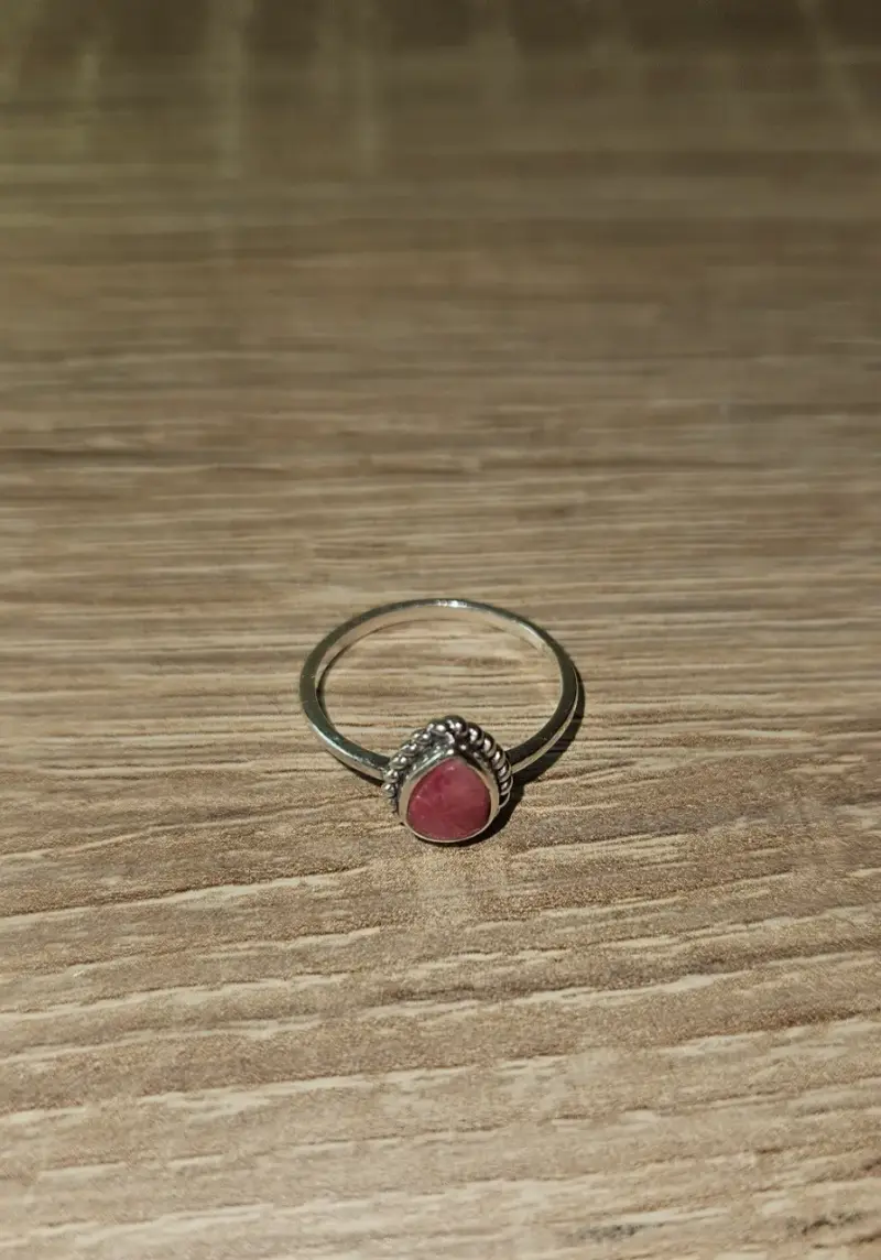 Pack Anillo de plata con piedra rubí y colgante - 1