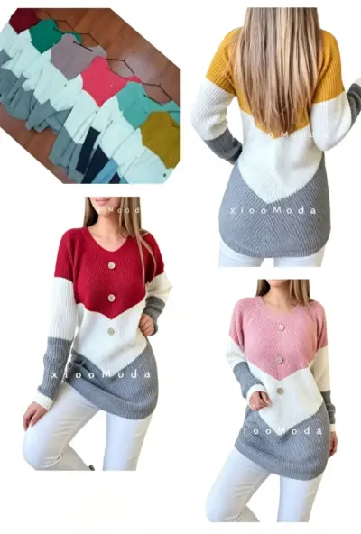 Sweaters multicolor con botones - miniatura 1