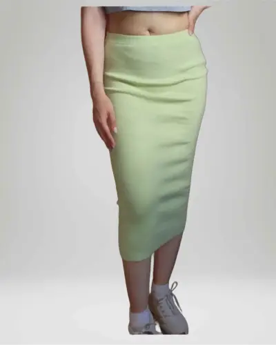 Falda lápiz verde limón - miniatura 4