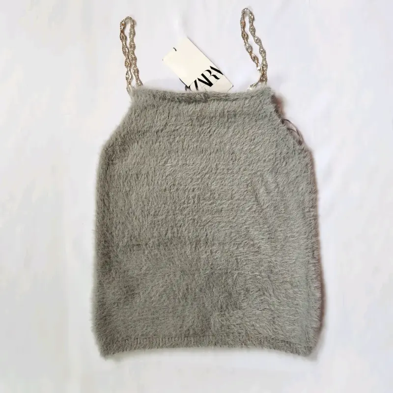 Top gris con tirantes trenzados Zara retorno - 2