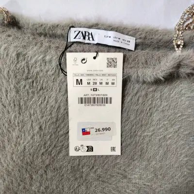 Top gris con tirantes trenzados Zara retorno - miniatura 3