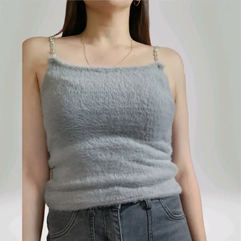 Top gris con tirantes trenzados Zara retorno - 4