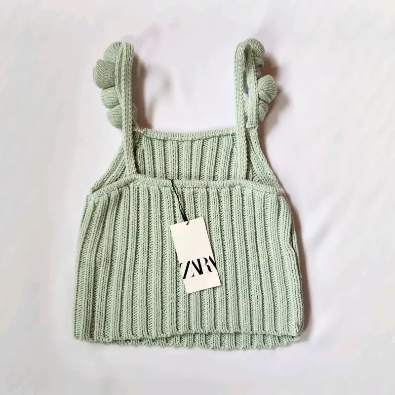 Top tejido verde claro Zara retorno - 2