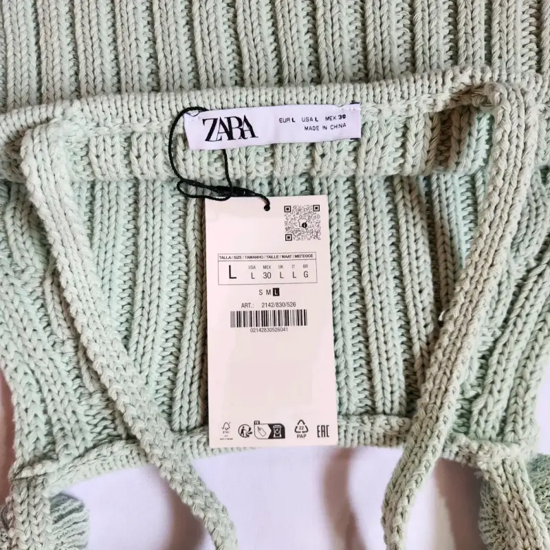 Top tejido verde claro Zara retorno - 3