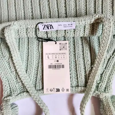 Top tejido verde claro Zara retorno - miniatura 3