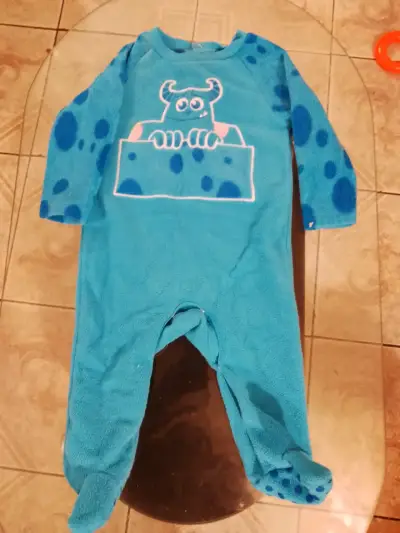 Pijama enterito azul con monstruo - miniatura 1