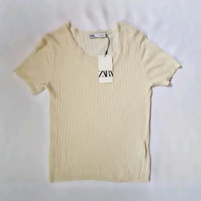 Polera beige marca Zara (retorno) - miniatura 1