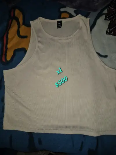Camiseta sin mangas beige XL - miniatura 1