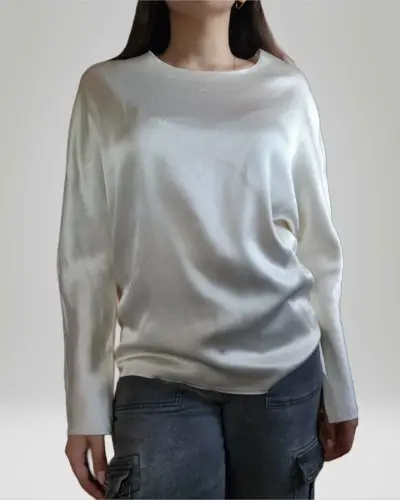 Polera beige manga larga - miniatura 3