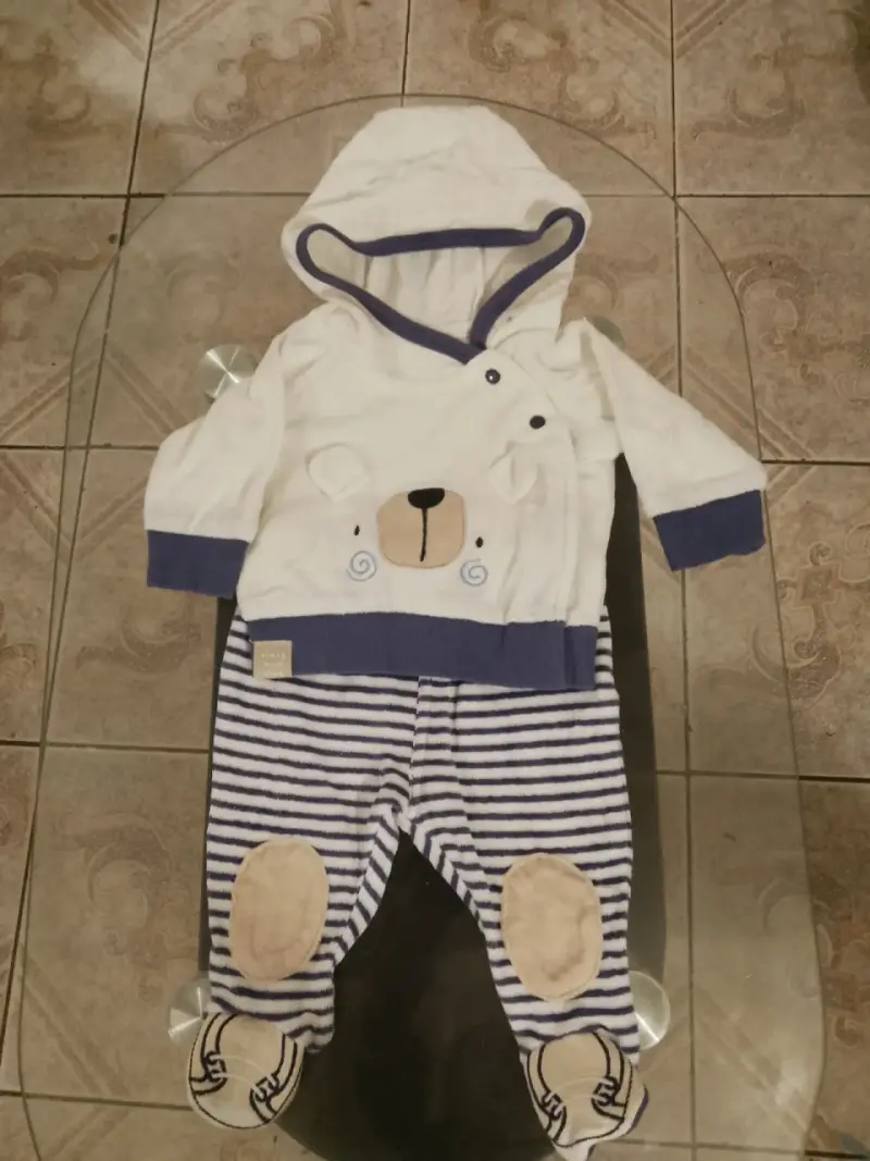 Conjunto blanco y azul bebé talla RN - 1