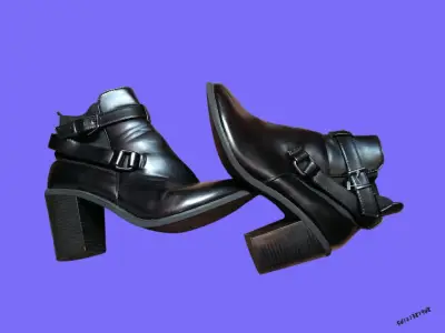Botines de cuero negro - miniatura 2