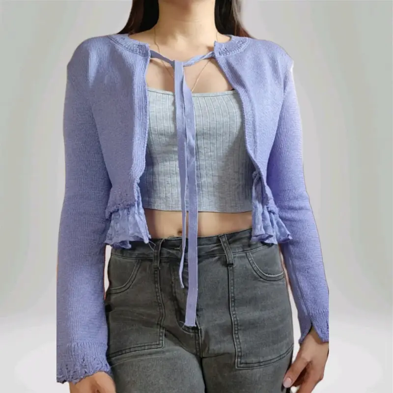 Cardigan morado con lazo Zara(retorno) - 3