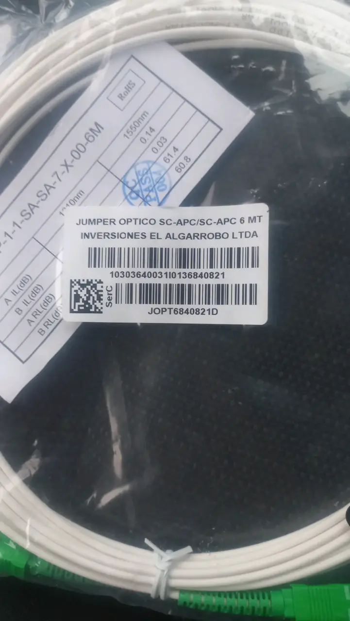 Cable de fibra óptica SC/APC 6m - 2