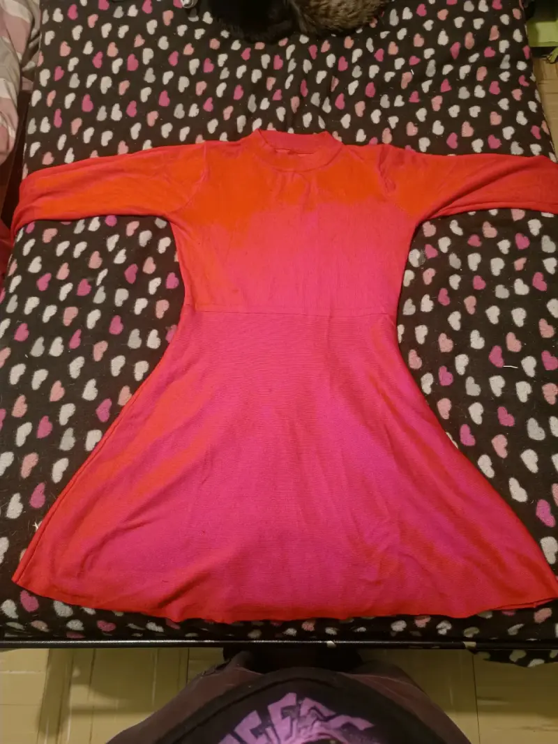 Vestido rojo largo manga larga
