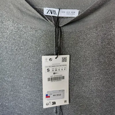Vestido gris brillante nuevo Zara(retorno) - miniatura 3