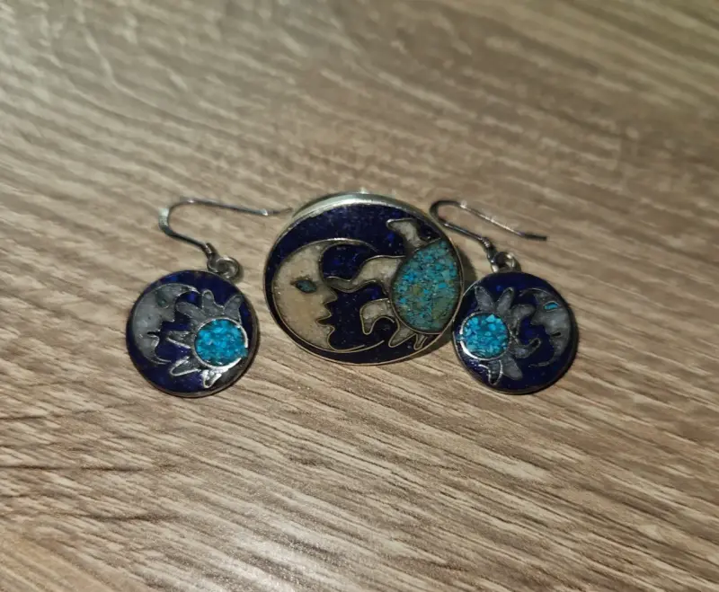 Aros y anillo de plata lapizlazuli - 2